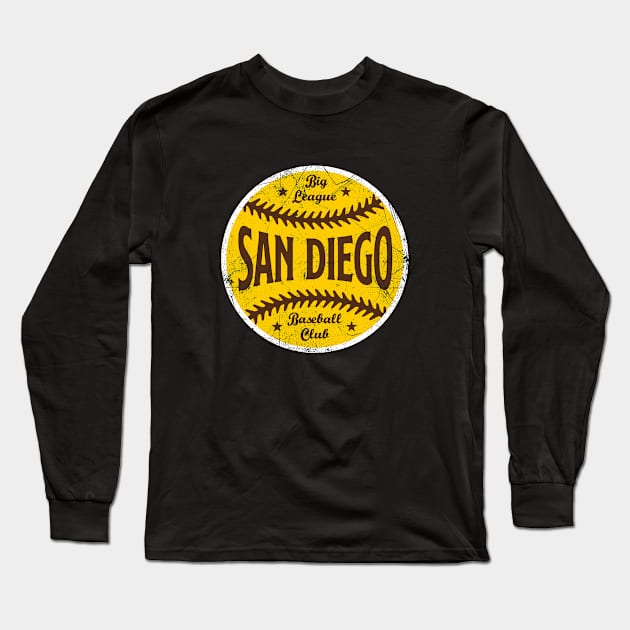 San Diego Retro Big League Baseball - Brown Long Sleeve T-Shirt by KFig21